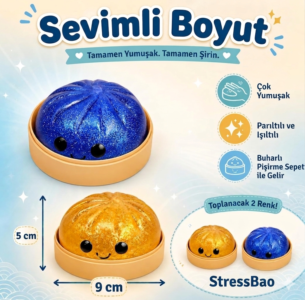 Stressbao™ – Puffy Bao Squishy | Yumuşacık, Stres Atan Kawaii Oyuncak