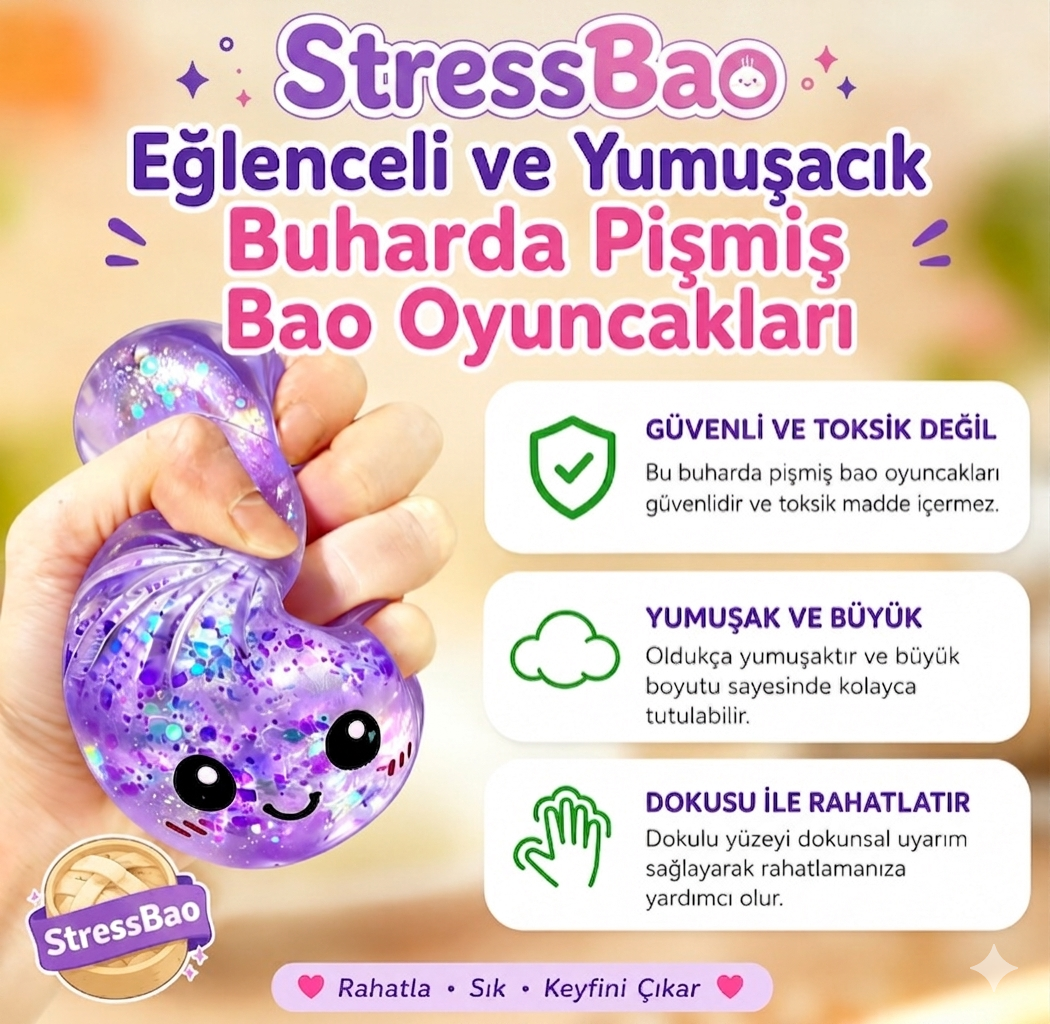 Stressbao™ – Puffy Bao Squishy | Yumuşacık, Stres Atan Kawaii Oyuncak